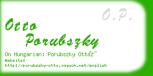 otto porubszky business card